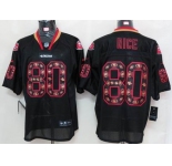 nike nfl jerseys san francisco 49ers #80 jerry rice black[Elite united sideline]