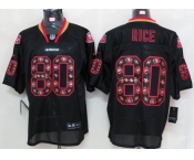 nike nfl jerseys san francisco 49ers #80 jerry rice black[Elite united sideline]