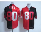 nike nfl jerseys san francisco 49ers #80 jerry rice red-black[Elite split]