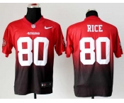 nike nfl jerseys san francisco 49ers #80 jerry rice red-grey[Elite drift fashion][second version]
