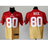 nike nfl jerseys san francisco 49ers #80 jerry rice red-yellow[Elite drift fashion][second version]