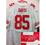 nike nfl jerseys san francisco 49ers #85 davis white[Elite signature]