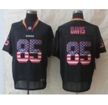 nike nfl jerseys san francisco 49ers #85 vernon davis black[Elite USA flag fashion]