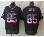 nike nfl jerseys san francisco 49ers #85 vernon davis black[Elite USA flag fashion]