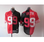 nike nfl jerseys san francisco 49ers #99 smith black-red[Elite split]