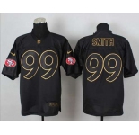 nike nfl jerseys san francisco 49ers #99 smith black[Elite gold lettering fashion]