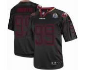 nike nfl jerseys san francisco 49ers #99 smith black[Elite lights out 50th Patch]