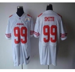 nike nfl jerseys san francisco 49ers #99 smith white[Elite 50th Patch]