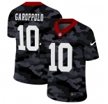 Men New Nike San Francisco 49ers #10 Garoppolo 2020 Nike Camo Salute to Service Limited Jersey
