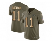 Men Nike San Francisco 49ers #11 Marquise Goodwin Limited Olive Gold 2017 Salute to Service NFL Jersey