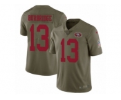 Men Nike San Francisco 49ers #13 Aaron Burbridge Limited Olive 2017 Salute to Service NFL Jersey