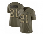 Men Nike San Francisco 49ers #21 Deion Sanders Limited Olive Camo 2017 Salute to Service NFL Jersey