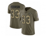 Men Nike San Francisco 49ers #33 Rashard Robinson Limited Olive Camo 2017 Salute to Service NFL Jersey