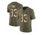 Men Nike San Francisco 49ers #33 Roger Craig Limited Olive Gold 2017 Salute to Service NFL Jersey