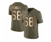 Men Nike San Francisco 49ers #68 Zane Beadles Limited Olive Gold 2017 Salute to Service NFL Jersey