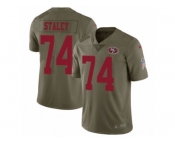 Men Nike San Francisco 49ers #74 Joe Staley Limited Olive 2017 Salute to Service NFL Jersey