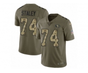 Men Nike San Francisco 49ers #74 Joe Staley Limited Olive Camo 2017 Salute to Service NFL Jersey