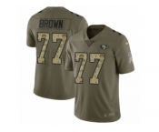 Men Nike San Francisco 49ers #77 Trent Brown Limited Olive Camo 2017 Salute to Service NFL Jersey