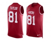 Men Nike San Francisco 49ers #81 Trent Taylor Limited Red Player Name & Number Tank Top NFL Jersey