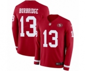 Men's Nike San Francisco 49ers #13 Aaron Burbridge Limited Red Therma Long Sleeve NFL Jersey