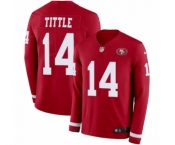 Men's Nike San Francisco 49ers #14 Y.A. Tittle Limited Red Therma Long Sleeve NFL Jersey