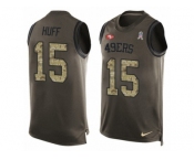 Men's Nike San Francisco 49ers #15 Josh Huff Limited Green Salute to Service Tank Top NFL Jersey