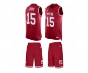 Men's Nike San Francisco 49ers #15 Josh Huff Limited Red Tank Top Suit NFL Jersey