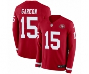 Men's Nike San Francisco 49ers #15 Pierre Garcon Limited Red Therma Long Sleeve NFL Jersey