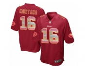 Men's Nike San Francisco 49ers #16 Joe Montana Limited Red Strobe NFL Jersey