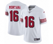 Men's Nike San Francisco 49ers #16 Joe Montana Limited White Rush Vapor Untouchable NFL Jersey