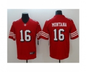 Men's Nike San Francisco 49ers #16 Joe Montana Limited red Rush Vapor Untouchable NFL Jerseys