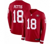 Men's Nike San Francisco 49ers #18 Dante Pettis Limited Red Therma Long Sleeve NFL Jersey