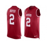Men's Nike San Francisco 49ers #2 Brian Hoyer Limited Red Player Name & Number Tank Top NFL Jersey