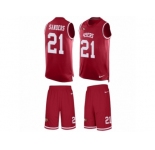 Men's Nike San Francisco 49ers #21 Deion Sanders Limited Red Tank Top Suit NFL Jersey
