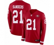 Men's Nike San Francisco 49ers #21 Deion Sanders Limited Red Therma Long Sleeve NFL Jersey