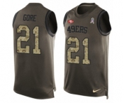 Men's Nike San Francisco 49ers #21 Frank Gore Limited Green Salute to Service Tank Top NFL Jersey