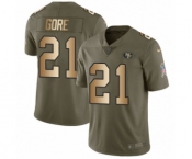 Men's Nike San Francisco 49ers #21 Frank Gore Limited Olive Gold 2017 Salute to Service NFL Jersey