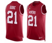 Men's Nike San Francisco 49ers #21 Frank Gore Limited Red Player Name & Number Tank Top NFL Jersey