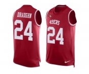 Men's Nike San Francisco 49ers #24 Shaun Draughn Limited Red Player Name & Number Tank Top NFL Jersey