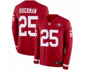 Men's Nike San Francisco 49ers #25 Richard Sherman Limited Red Therma Long Sleeve NFL Jersey