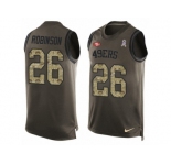 Men's Nike San Francisco 49ers #26 Rashard Robinson Limited Green Salute to Service Tank Top NFL Jersey