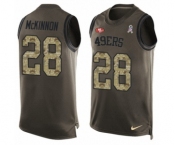 Men's Nike San Francisco 49ers #28 Jerick McKinnon Limited Green Salute to Service Tank Top NFL Jersey