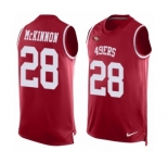 Men's Nike San Francisco 49ers #28 Jerick McKinnon Limited Red Player Name & Number Tank Top NFL Jersey