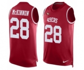 Men's Nike San Francisco 49ers #28 Jerick McKinnon Limited Red Player Name & Number Tank Top NFL Jersey