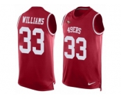 Men's Nike San Francisco 49ers #33 Joe Williams Limited Red Player Name & Number Tank Top NFL Jersey