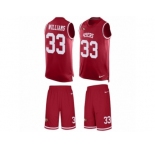 Men's Nike San Francisco 49ers #33 Joe Williams Limited Red Tank Top Suit NFL Jersey