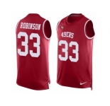Men's Nike San Francisco 49ers #33 Rashard Robinson Limited Red Player Name & Number Tank Top NFL Jersey