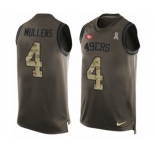 Men's Nike San Francisco 49ers #4 Nick Mullens Limited Green Salute to Service Tank Top NFL Jersey
