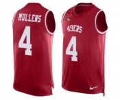 Men's Nike San Francisco 49ers #4 Nick Mullens Limited Red Player Name & Number Tank Top NFL Jersey