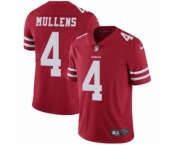 Men's Nike San Francisco 49ers #4 Nick Mullens Red Team Color Vapor Untouchable Limited Player NFL Jersey